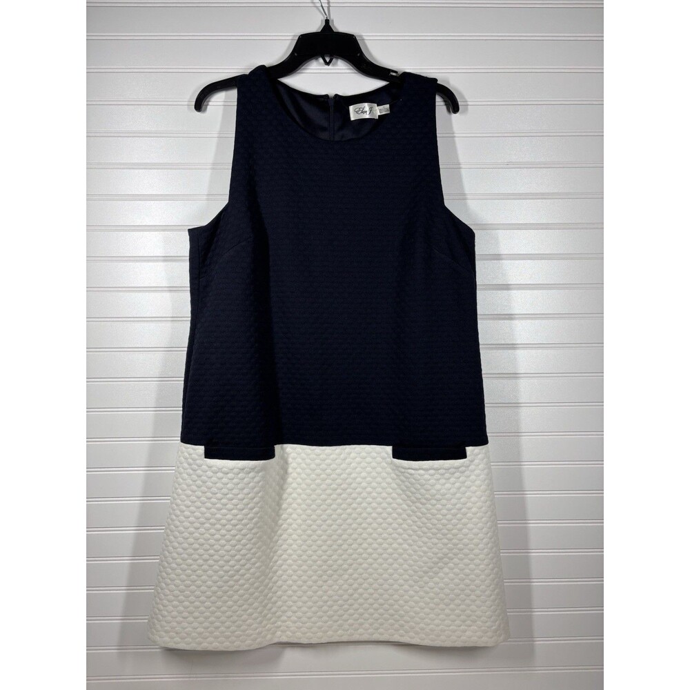 Eliza J Sheath Dress 18 Navy Blue sleeveless color block